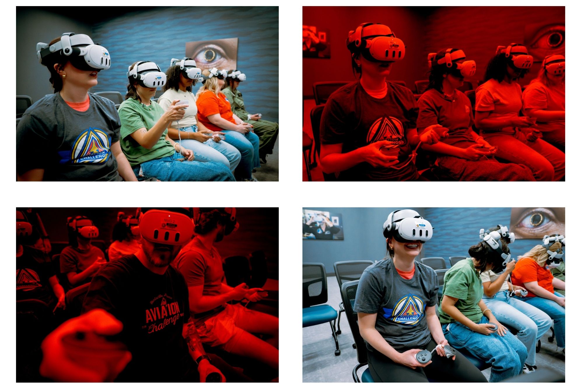 Individuals having fun in the Night Vision Room