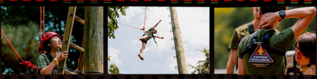 campers having fun in Area 51 on the pamper pole.