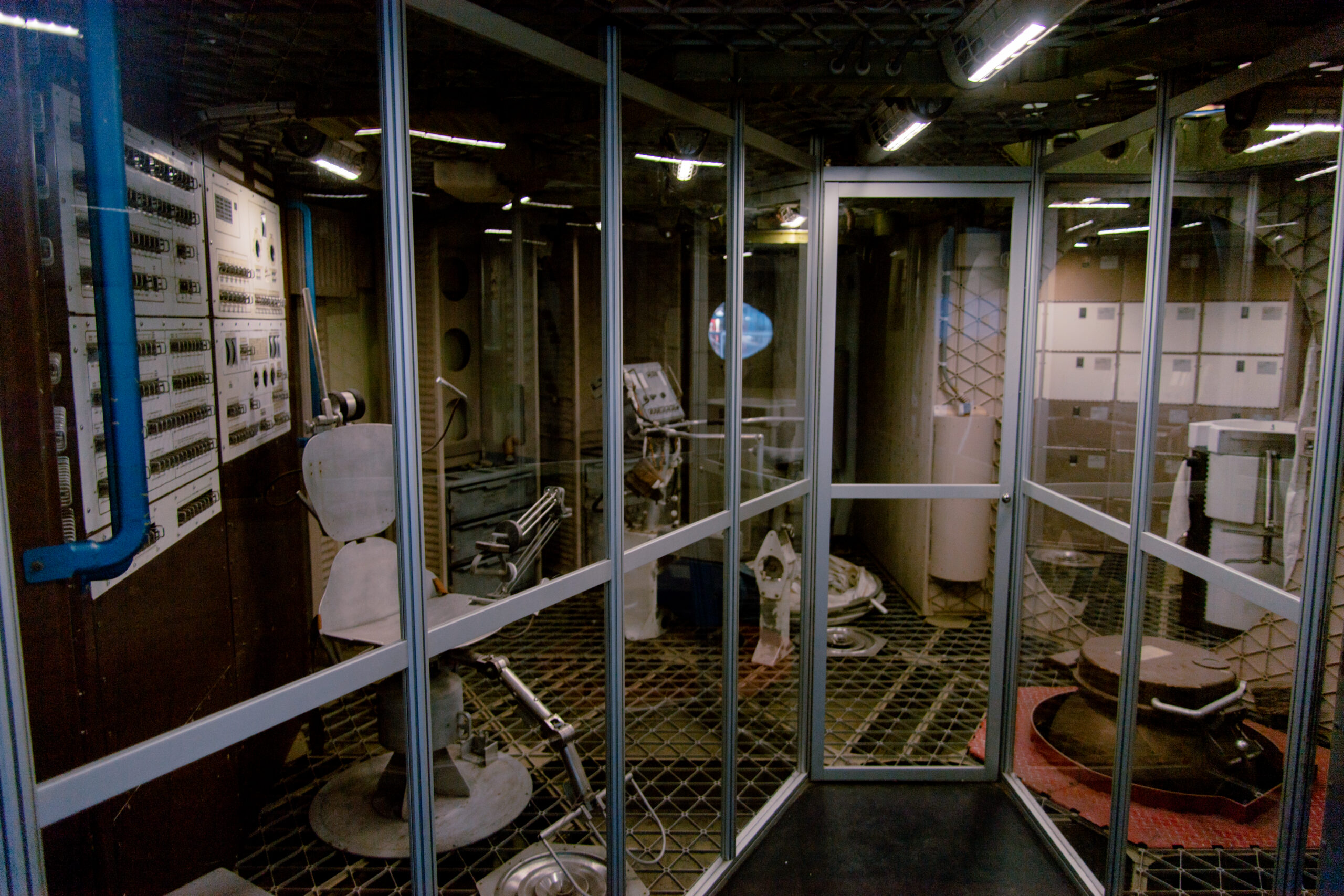 Inside the Skylab orbital workshop trainer