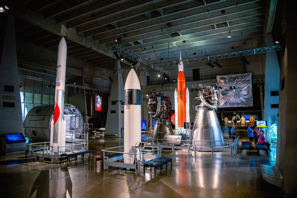 picture of some of the different artifacts from other space industries in the main museum