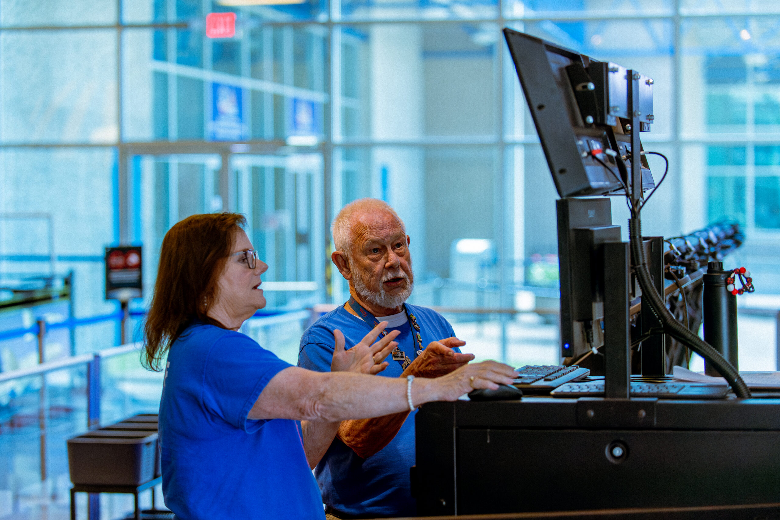 Staff members working together in the museum