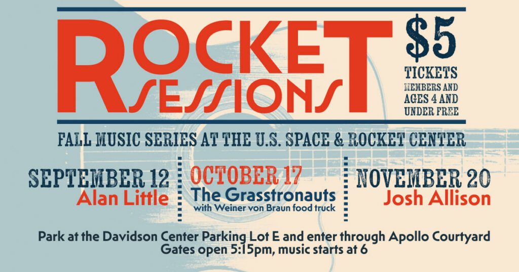 rocket sessions graphic that shows local artists that are coming to preform during the fall