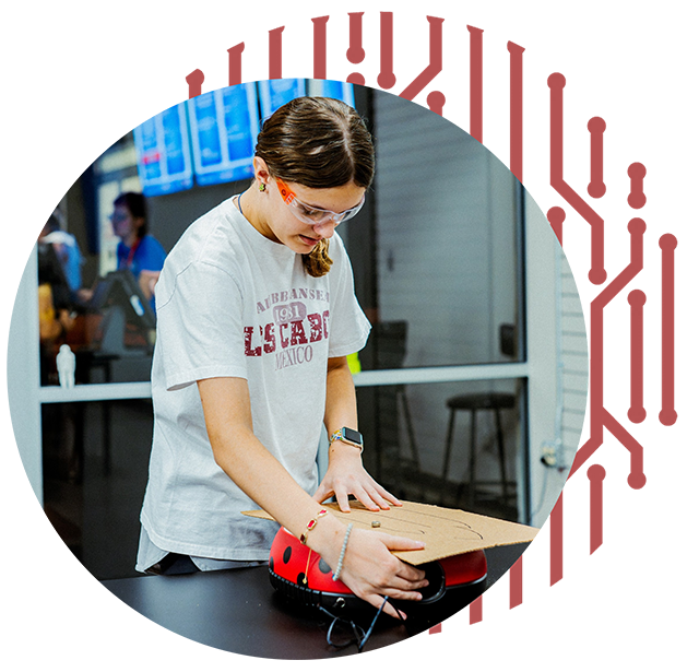 teenager participating in our Teen Maker Hour in SpaceWorks