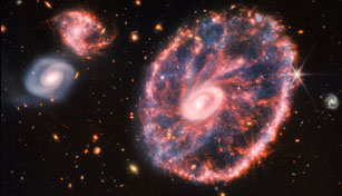 The Cartwheel Galaxy is a result of a galactic collision that occurred about 400 million years ago.