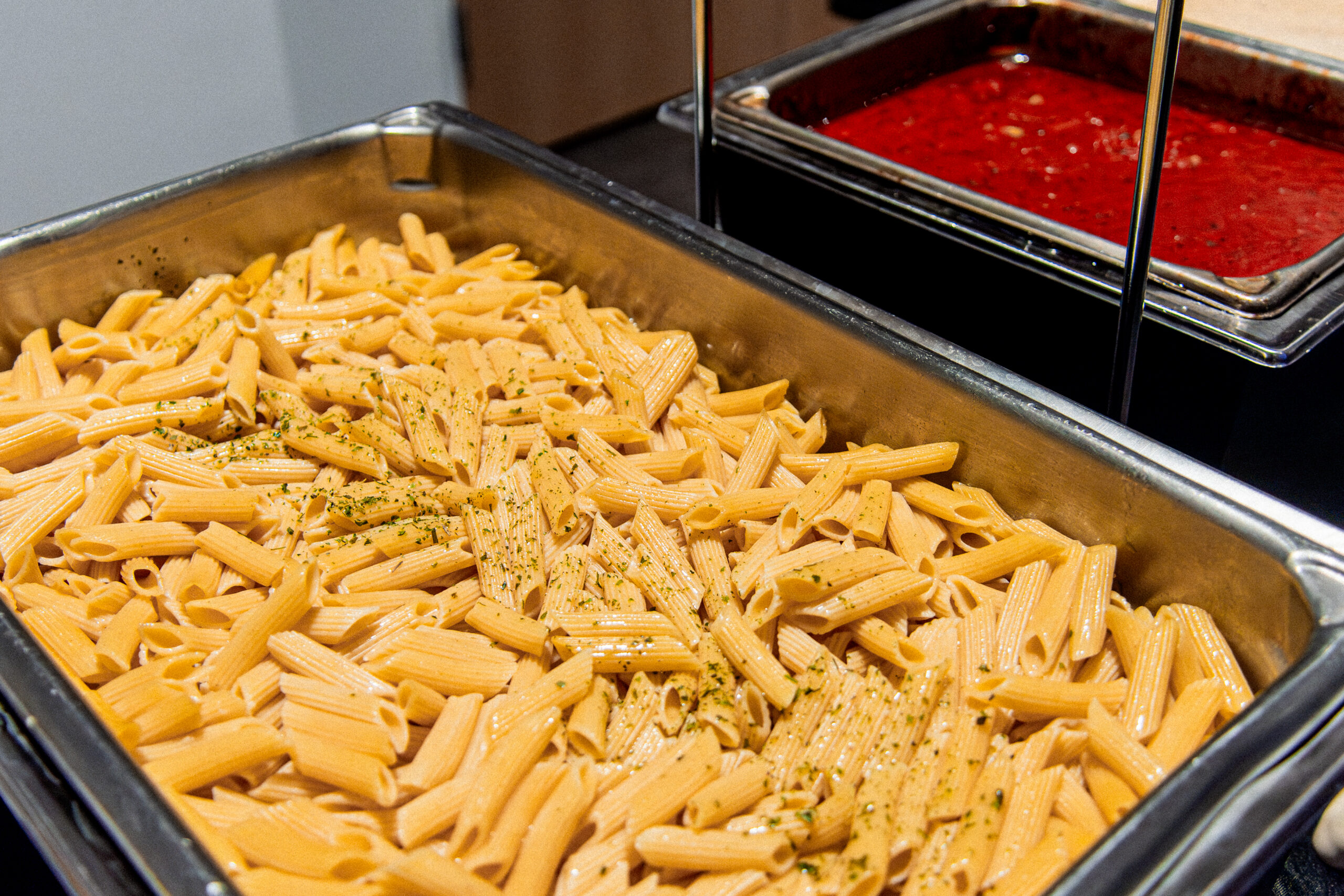 picture of pasta, made by our catering staff during one of the special events in the Saturn V Hall.