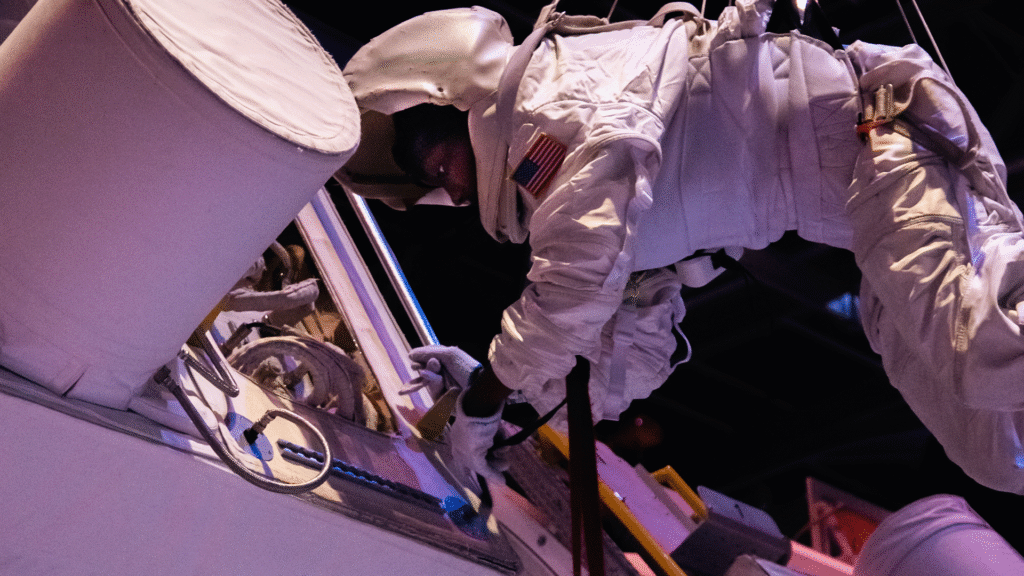 Astronaut performing a space walk